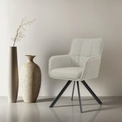 Livingfurn Eetkamerstoel Tori Zand/Zwart