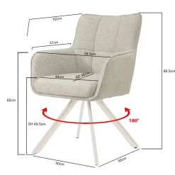 Livingfurn Eetkamerstoel Tori Zand/Wit