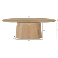 Livingfurn Eetkamertafel Novero 230cm Naturel