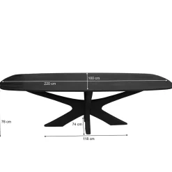 Livingfurn Eettafel Brix Montreaux Zwart 220cm