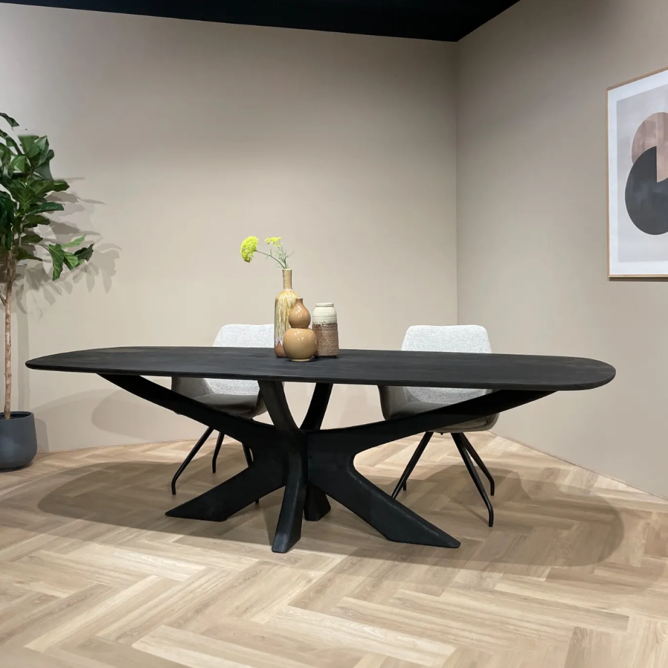 Livingfurn Eettafel Brix Montreaux Zwart 220cm