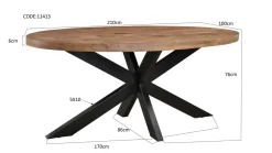 Livingfurn Eettafel Brix Sturdy Ovaal 210 cm