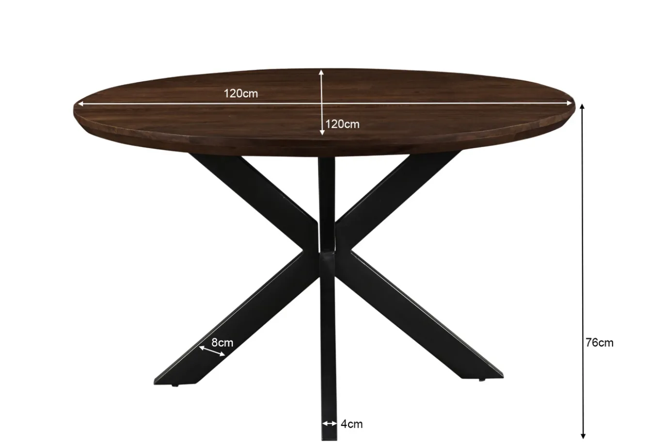 Livingfurn Eettafel Jesper Bruin Ø120cm
