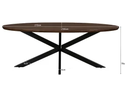 Livingfurn Eettafel Jesper Ovaal Bruin 210cm
