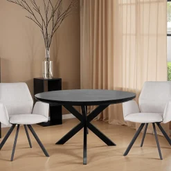 Livingfurn Eettafel Jesper Rond Zwart Ø120cm