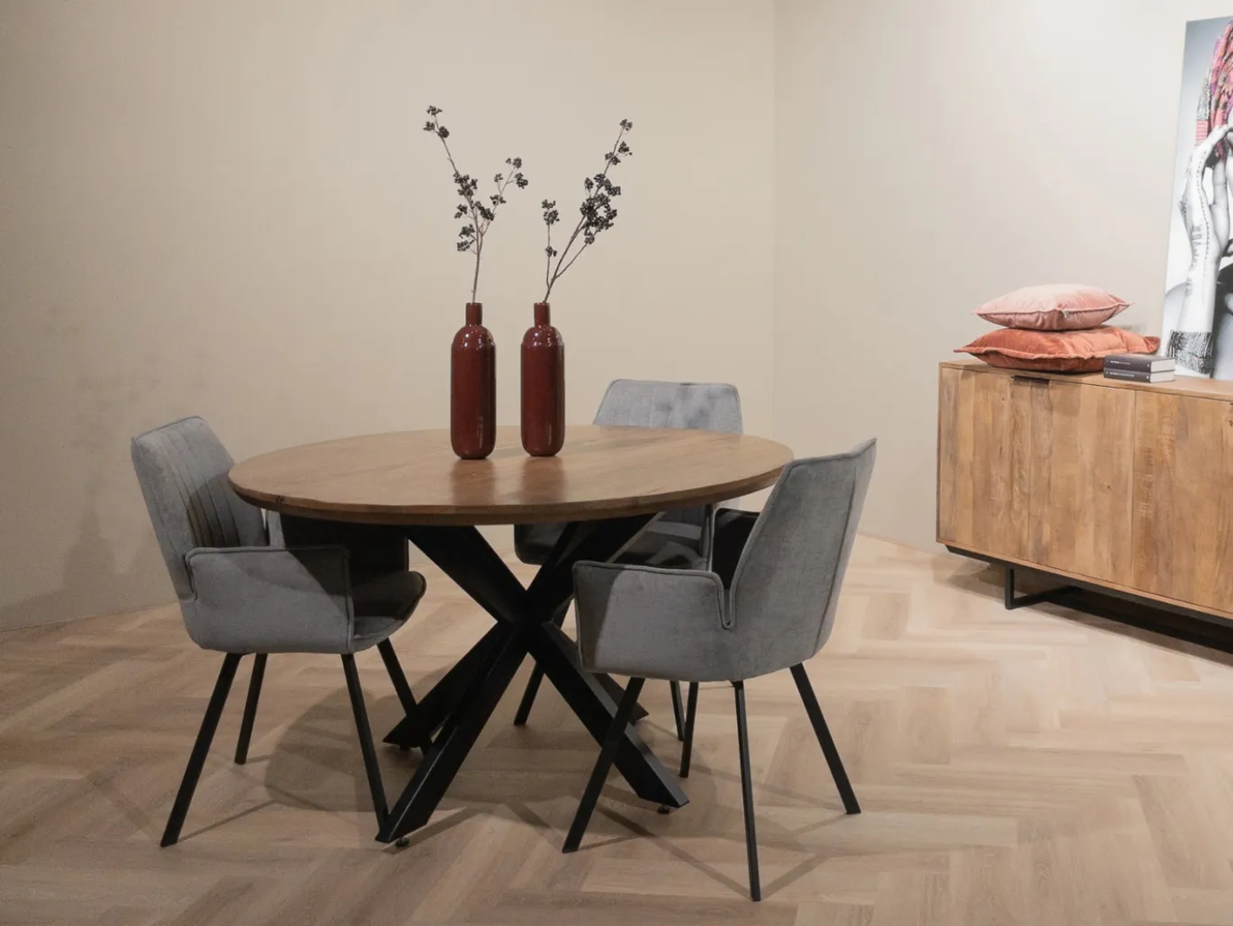 Livingfurn Eettafel Jesper Rond 120cm Mangohout