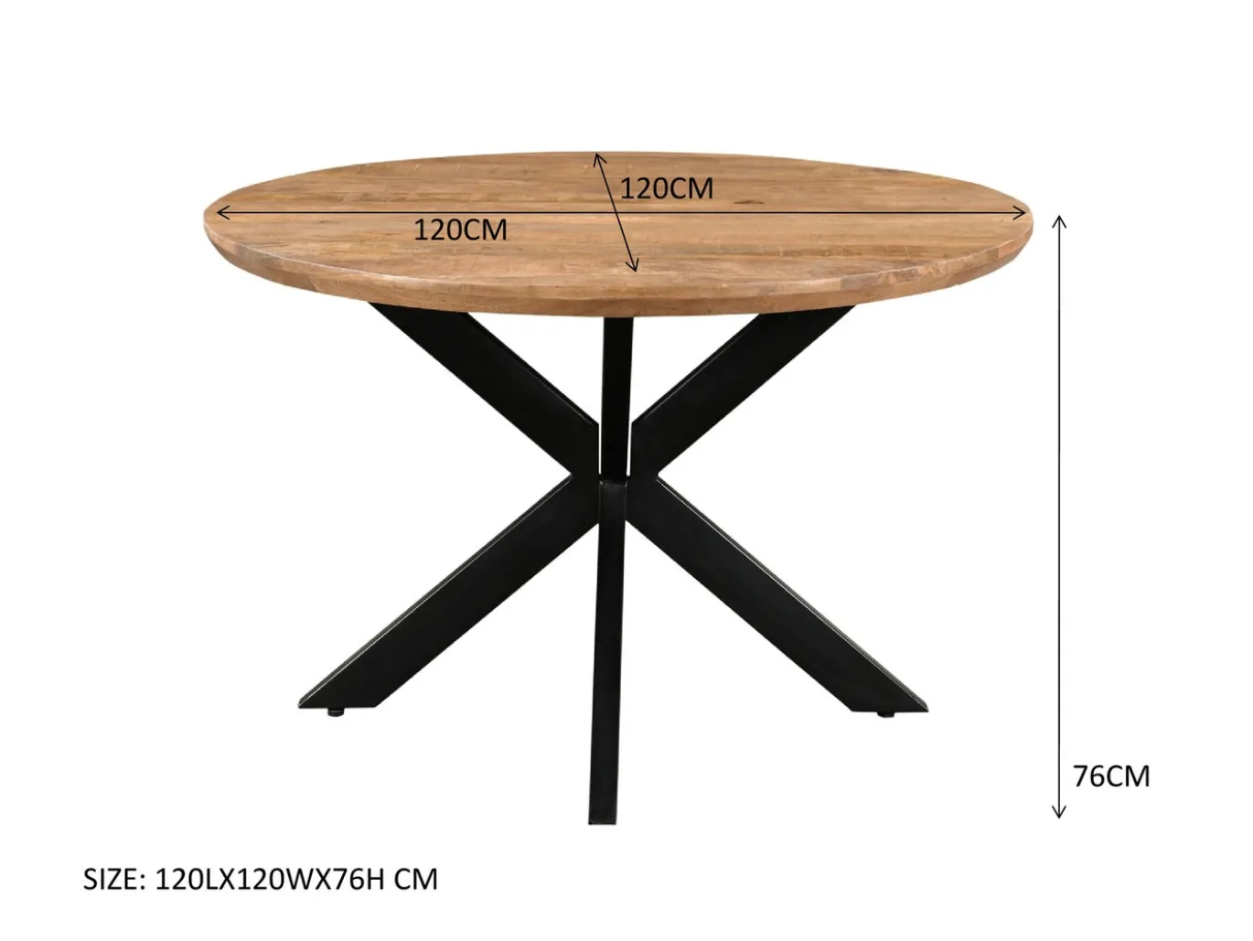 Livingfurn Eettafel Jesper Rond 120cm Mangohout