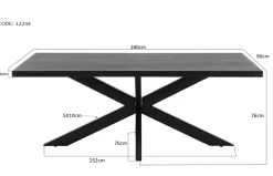 Livingfurn Eettafel Kala Spinpoot 180 cm