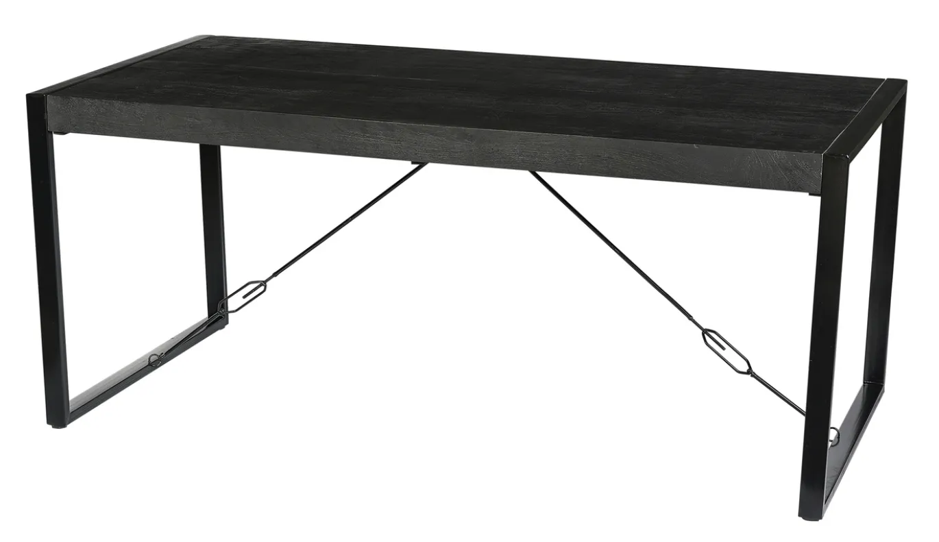 Livingfurn Eettafel Norris Mangohout Zwart 180cm