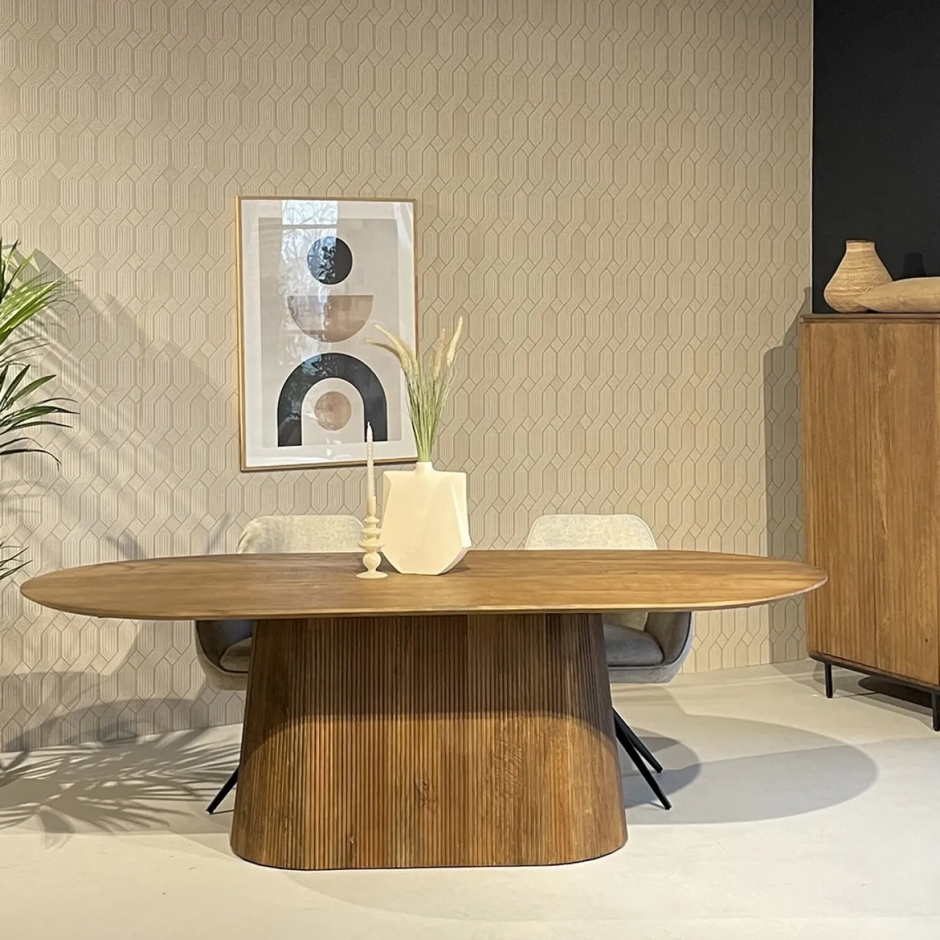 Livingfurn Eettafel Salvator Naturel 200cm Mangohout Ovaal