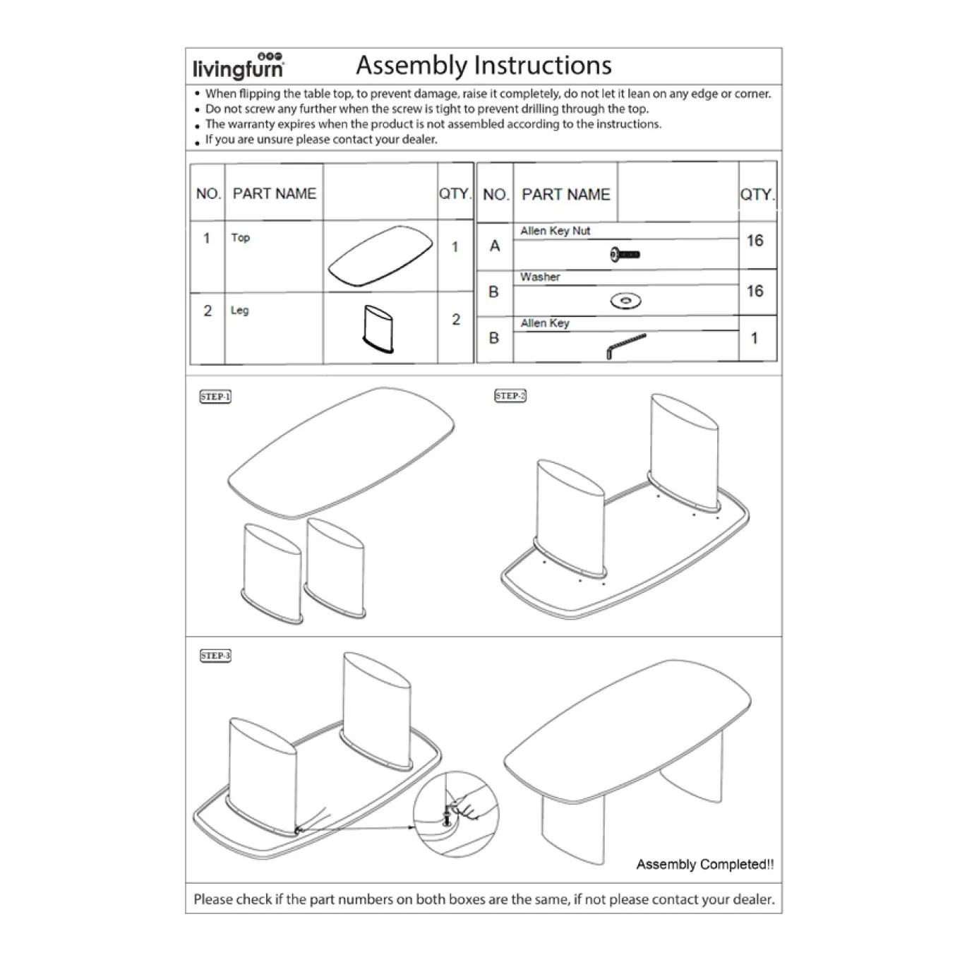 Livingfurn Eettafel Tyler 300cm