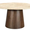 Livingfurn Eettafel Valentino Rond Travertin 130cm