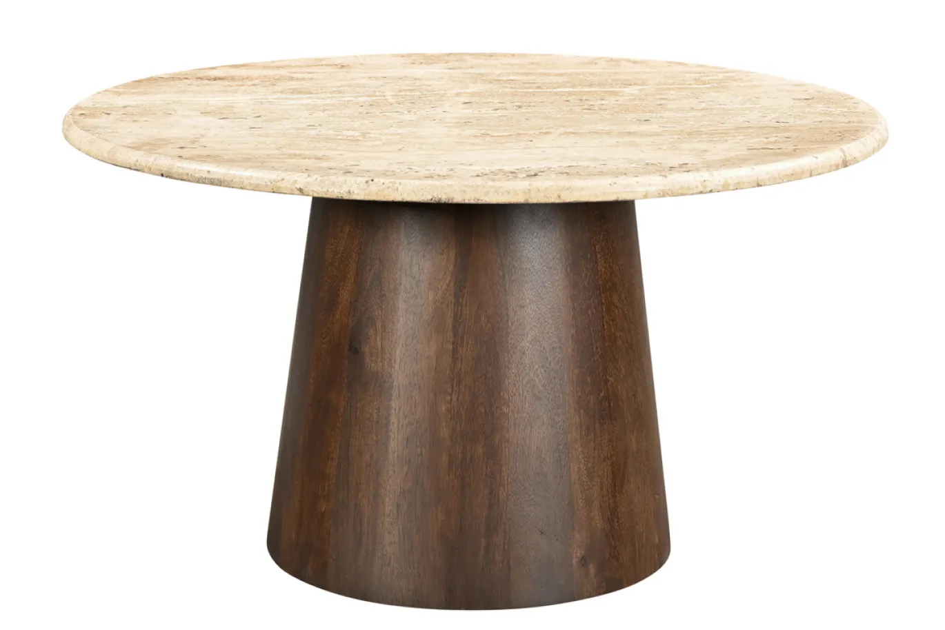 Livingfurn Eettafel Valentino Rond Travertin 130cm