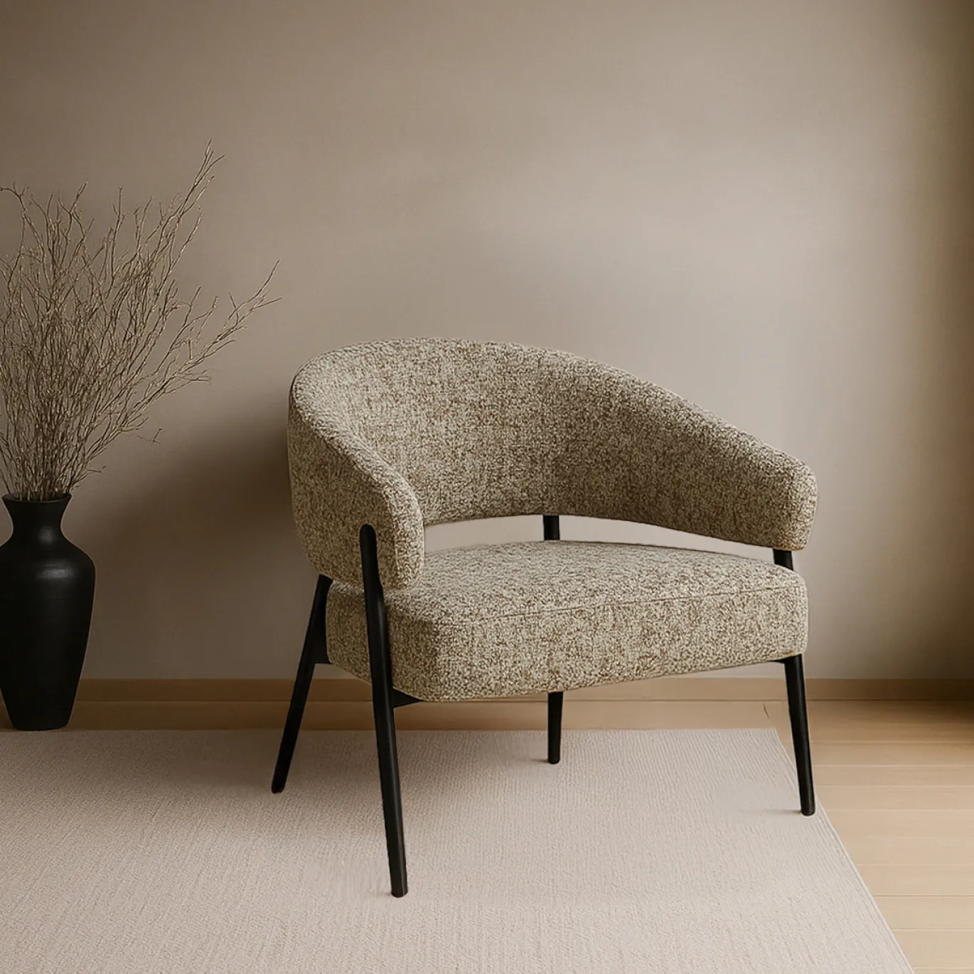 Livingfurn Fauteuil Dilan Venga Liver Grijs