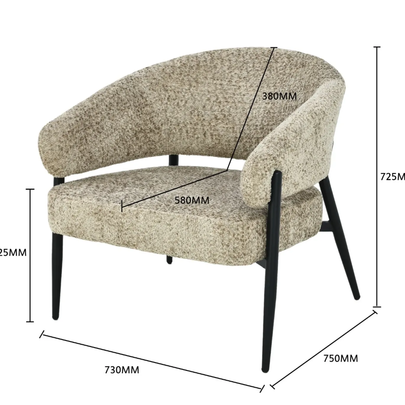 Livingfurn Fauteuil Dilan Venga Liver Grijs