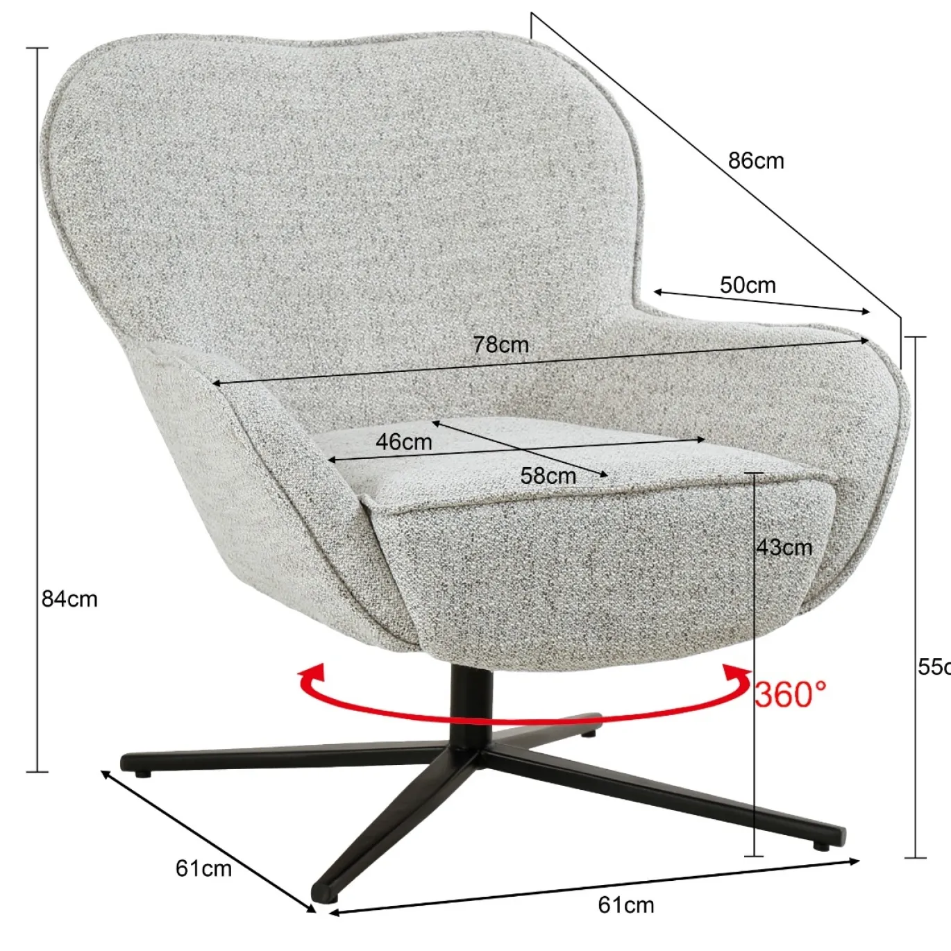 Livingfurn Fauteuil Sven Bisque Oasis Beige