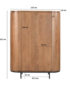 Livingfurn Kabinetkast Noor Naturel 150cm Mangohout
