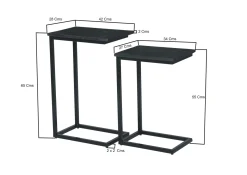Livingfurn Laptoptafel Jordy Norris Zwart Set van 2