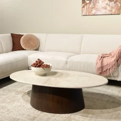 Livingfurn Salontafel Brix Bottecino Mango Ovaal 120cm