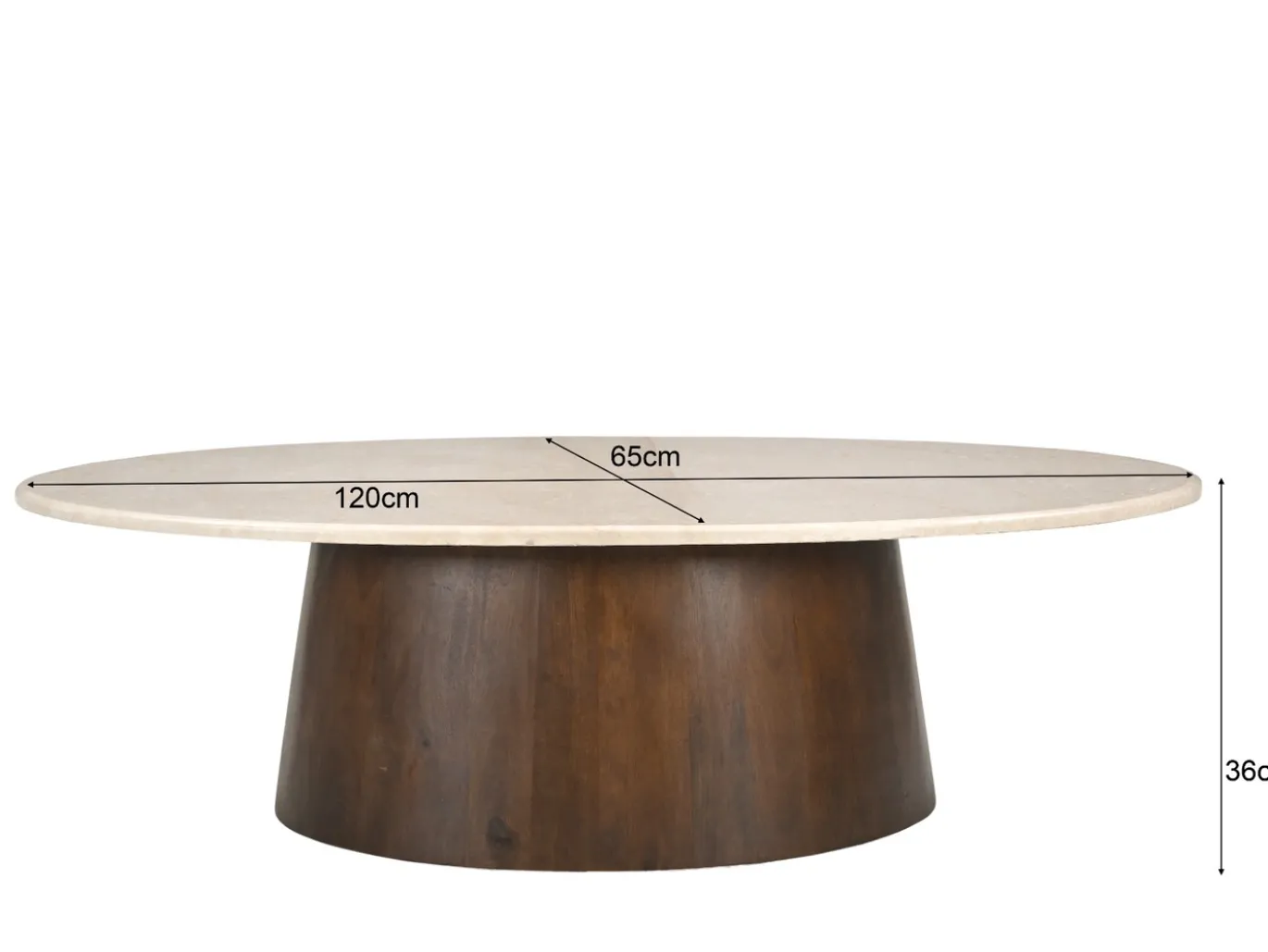 Livingfurn Salontafel Brix Bottecino Mango Ovaal 120cm