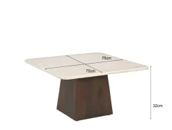 Livingfurn Salontafel Brix Bottecino Mango Vierkant 75cm