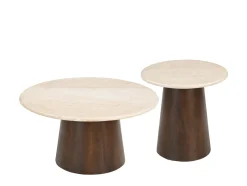 Livingfurn Salontafel Brix Bottecino Mango rond 75cm