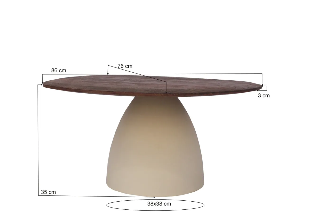 Livingfurn Salontafel Brix Marron Mango 86cm