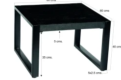 Livingfurn Salontafel Norris Zwart 60cm