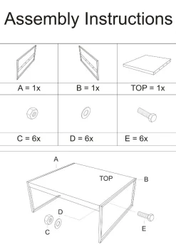 Livingfurn Salontafel Norris Zwart 60cm