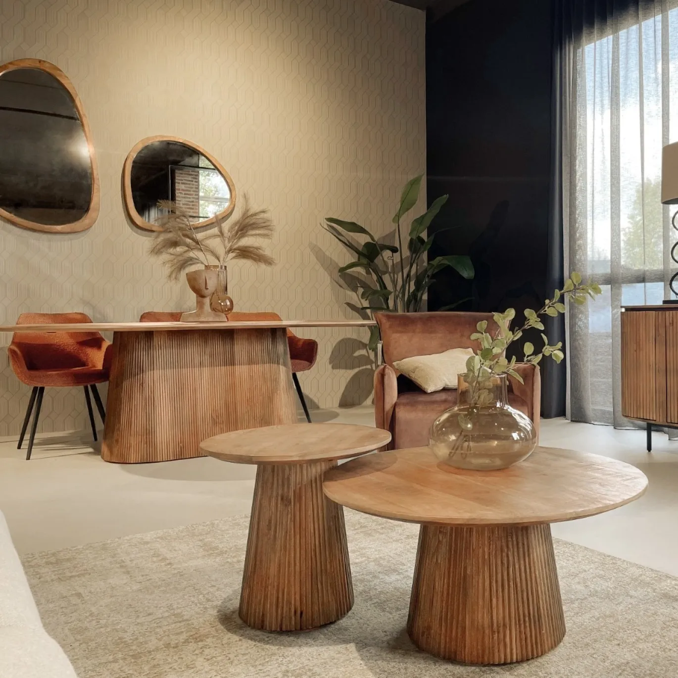 Livingfurn Salontafel Salvator Ø50cm Mangohout Rond