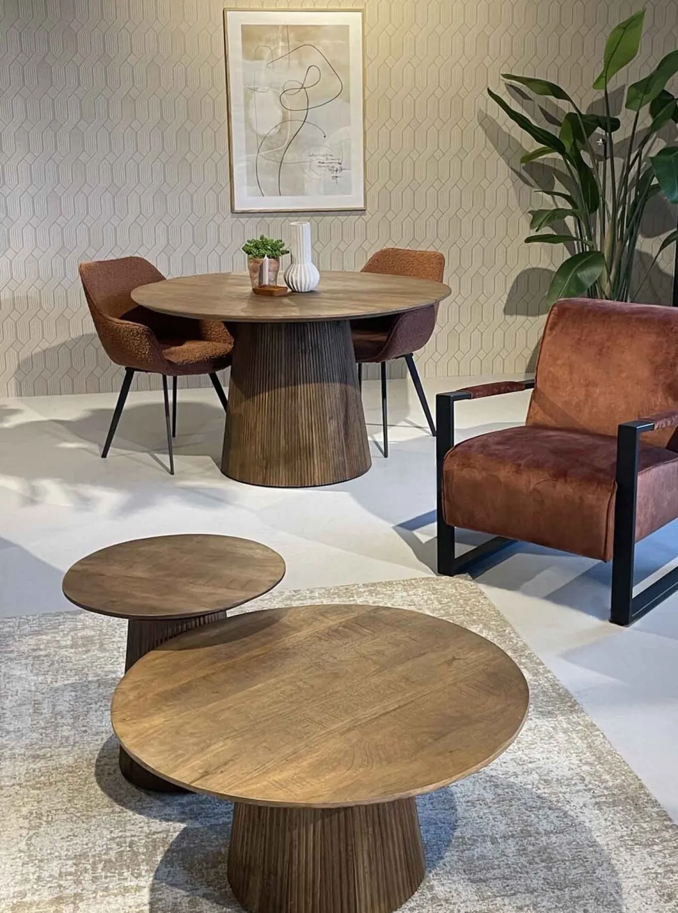 Livingfurn Salontafel Salvator Ø50cm Mangohout Rond
