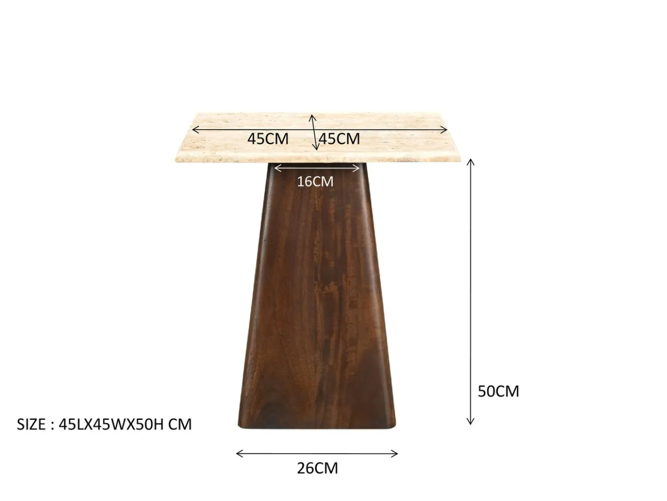 Livingfurn Salontafel Valentino 45cm Mangohout