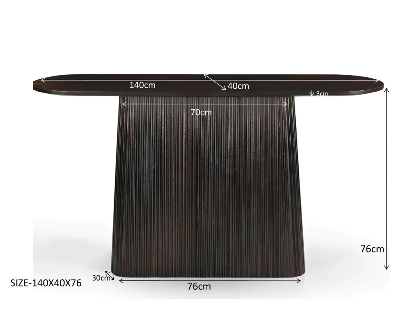 Livingfurn Sidetable Salvator Mangohout Walnoot 140cm