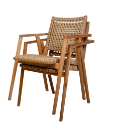 Livingfurn Tuinstoel Stapelbaar Anya Naturel