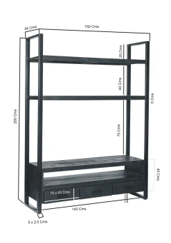 Livingfurn Tv-meubel Norris High Zwart 150cm