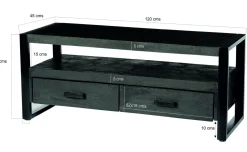 Livingfurn Tv-meubel Norris Zwart 120cm