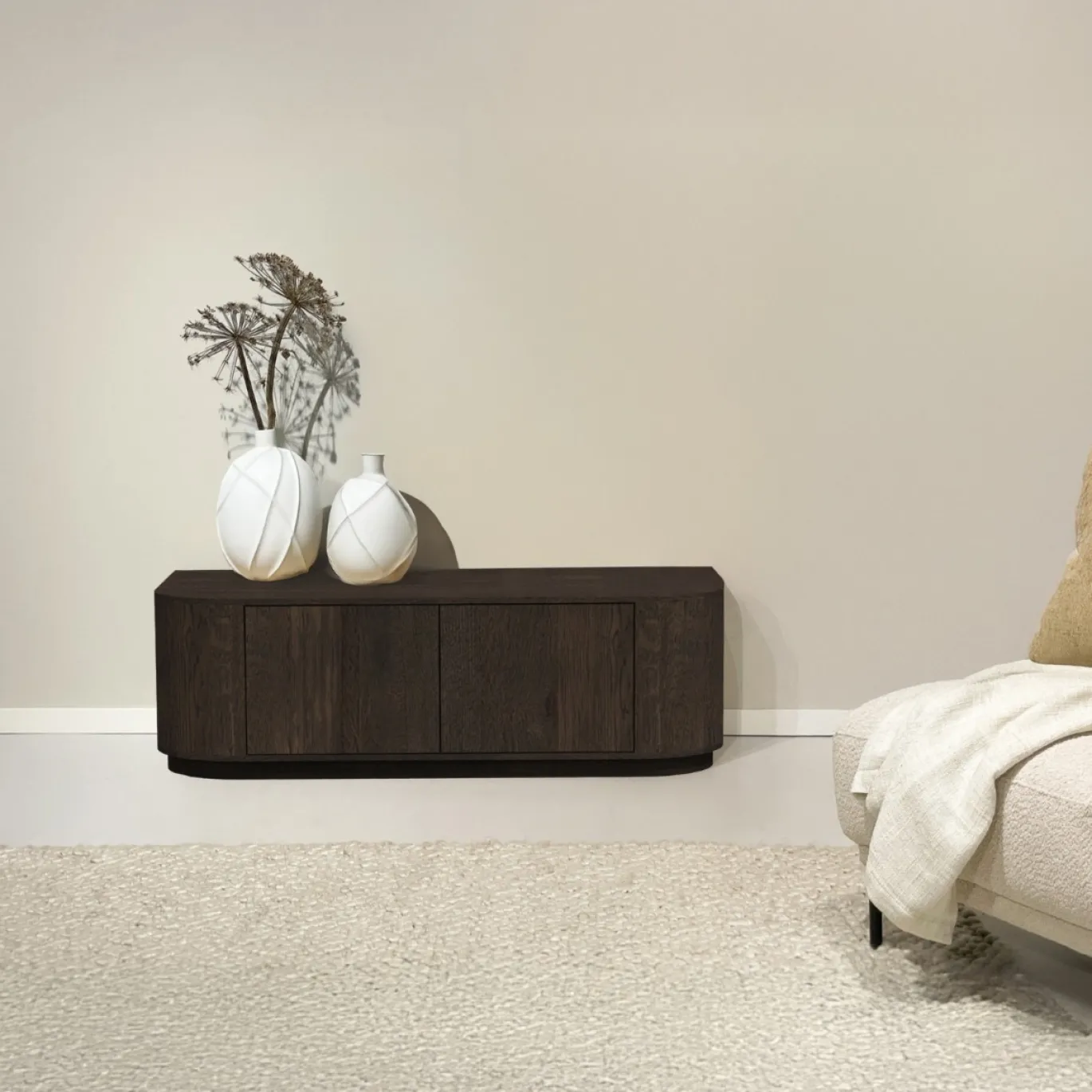 Livingfurn Tv-meubel Novero Espresso Eikenfineer 140cm