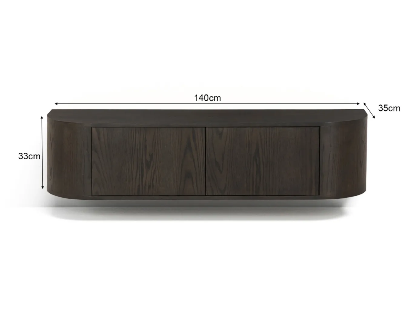 Livingfurn Tv-meubel Novero Espresso Zwevend 140cm Bruin