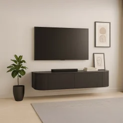 Livingfurn Tv-meubel Novero Espresso Zwevend 140cm Bruin