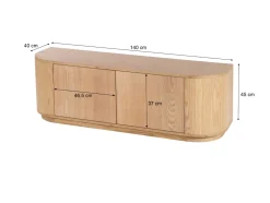 Livingfurn Tv-meubel Novero Naturel Eikenfineer 140cm