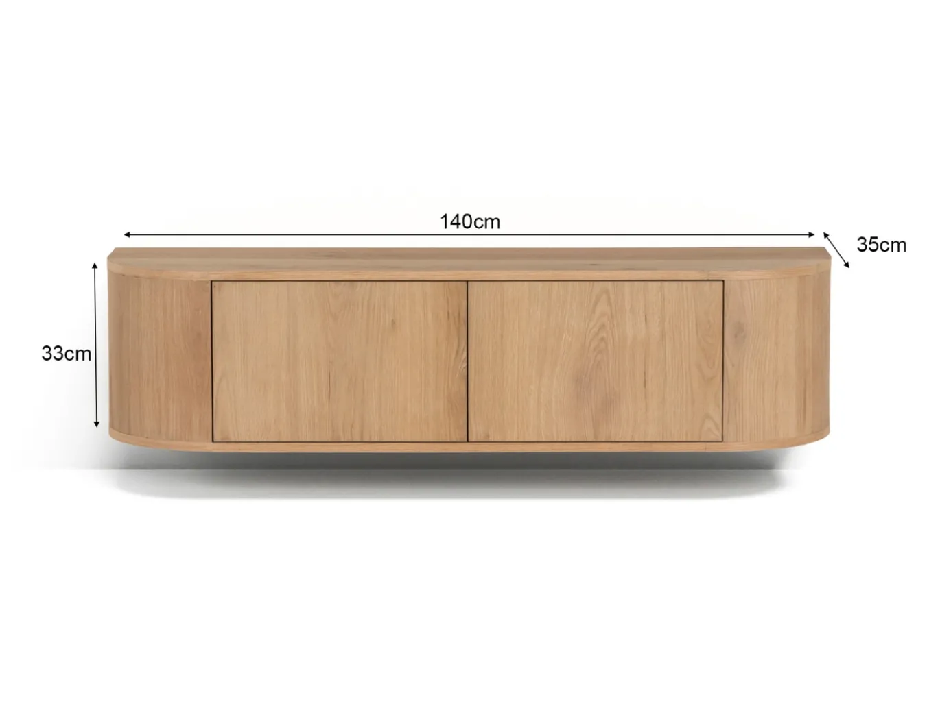 Livingfurn Tv-meubel Novero Zwevend 140cm Naturel