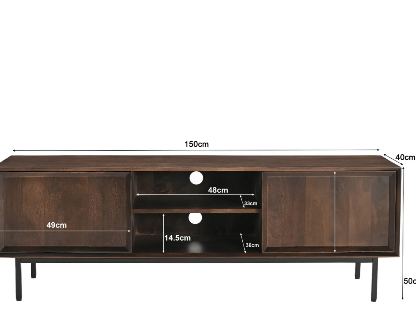Livingfurn Tv-meubel Ravenstein Mango Bruin 150cm