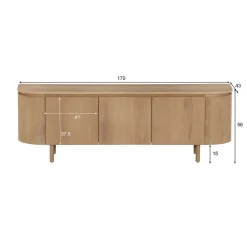 Livingfurn Tv-meubel Tobago Naturel Eikenfineer 170cm