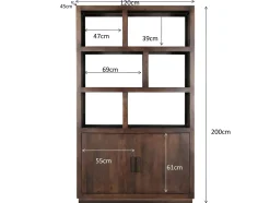 Livingfurn Wandkast Jaxx Bruin Mangohout 120cm