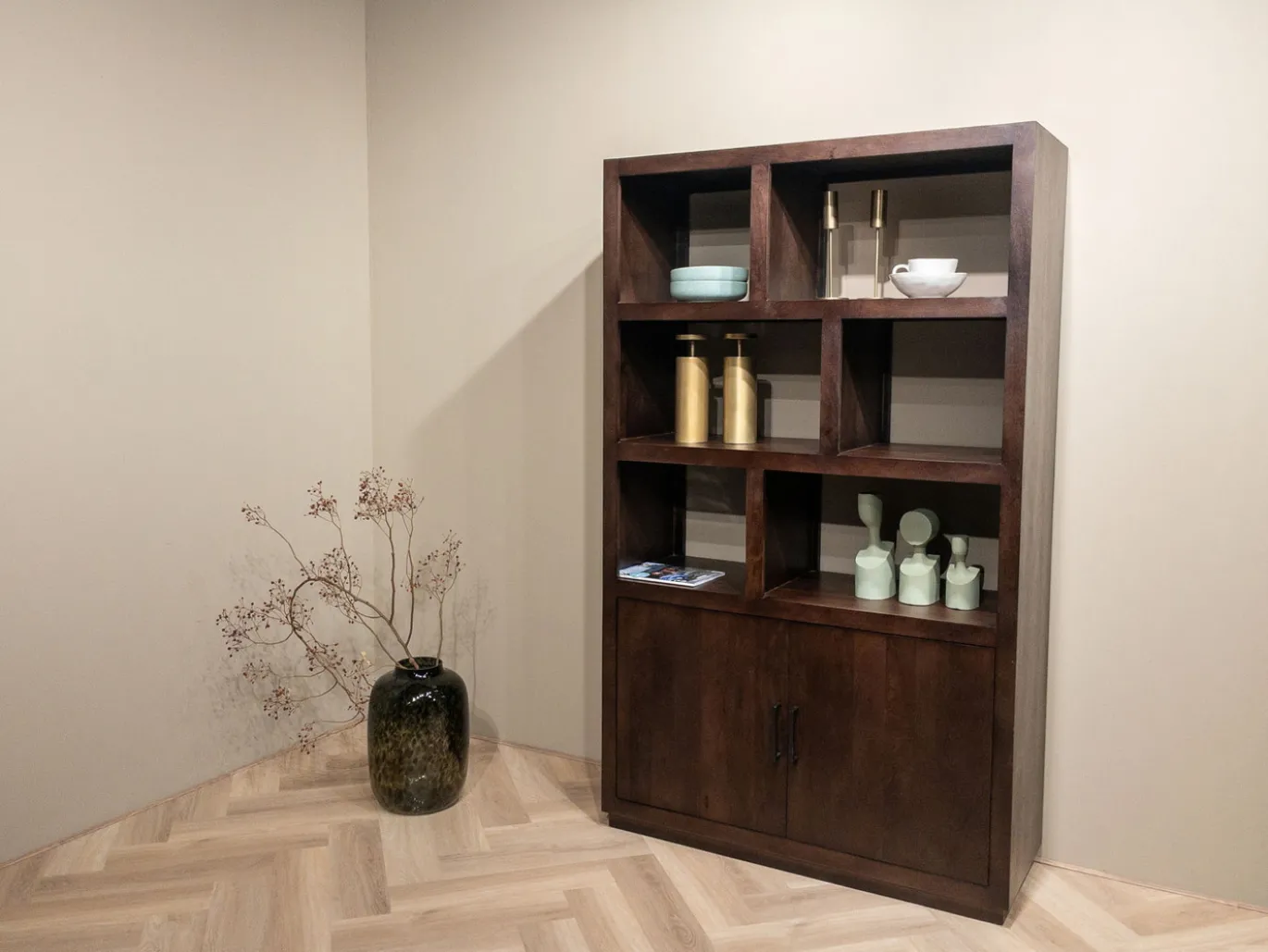 Livingfurn Wandkast Jaxx Bruin Mangohout 120cm
