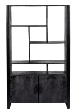 Livingfurn Wandkast Norris Zwart 110x180cm