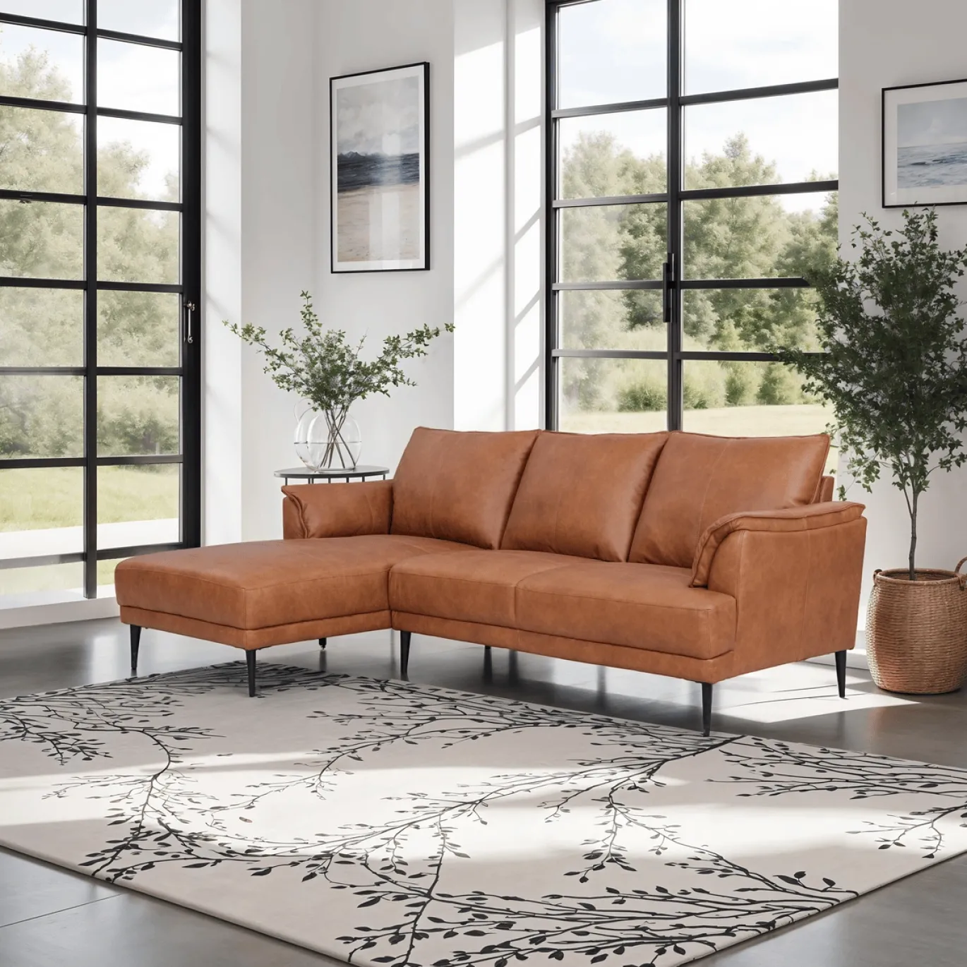 Loungebank Soul Links Tan Leer - Giga Meubel
