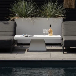 Loungetafel Avia Rechthoek Wit 130cm - Giga Meubel