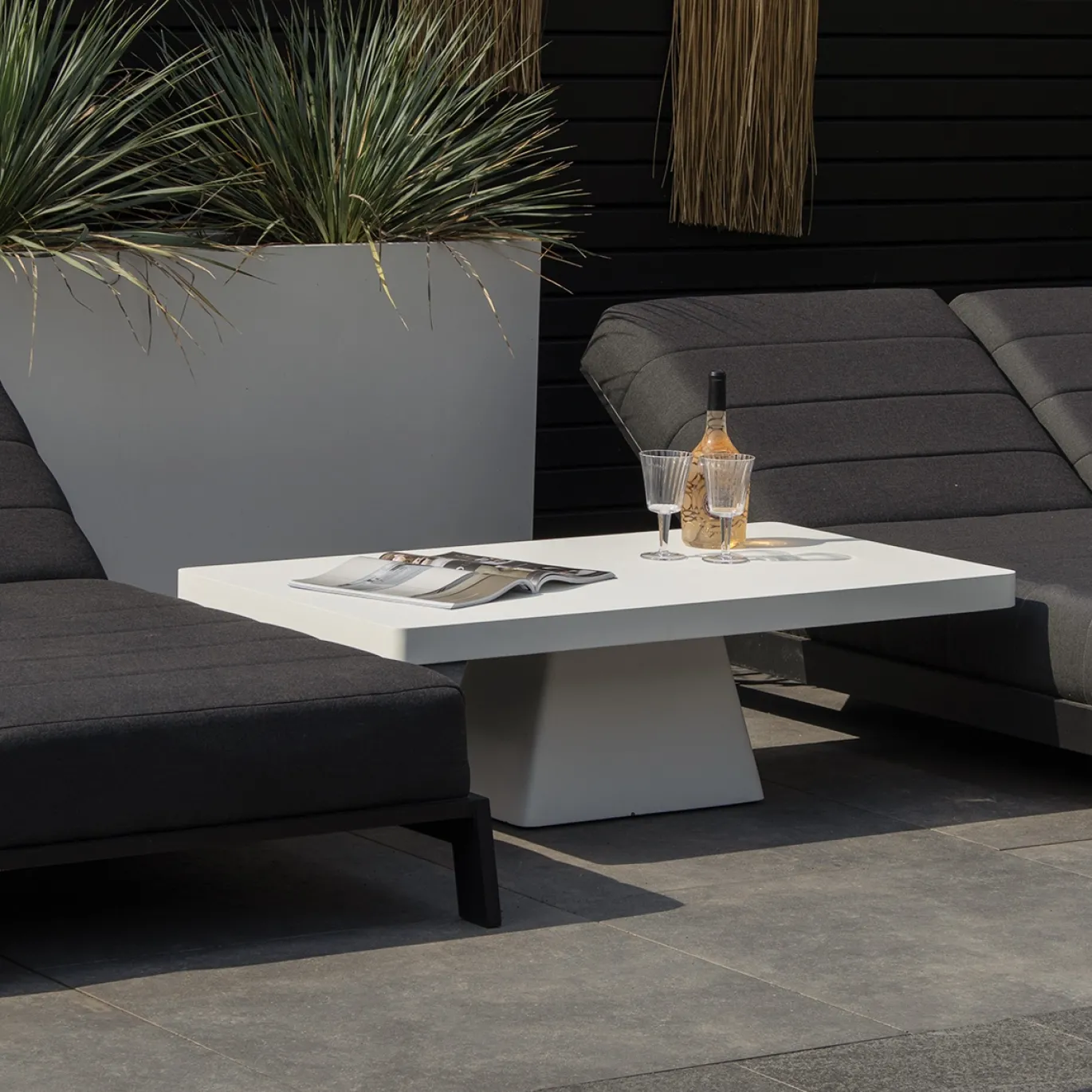 Loungetafel Avia Rechthoek Wit 130cm - Giga Meubel