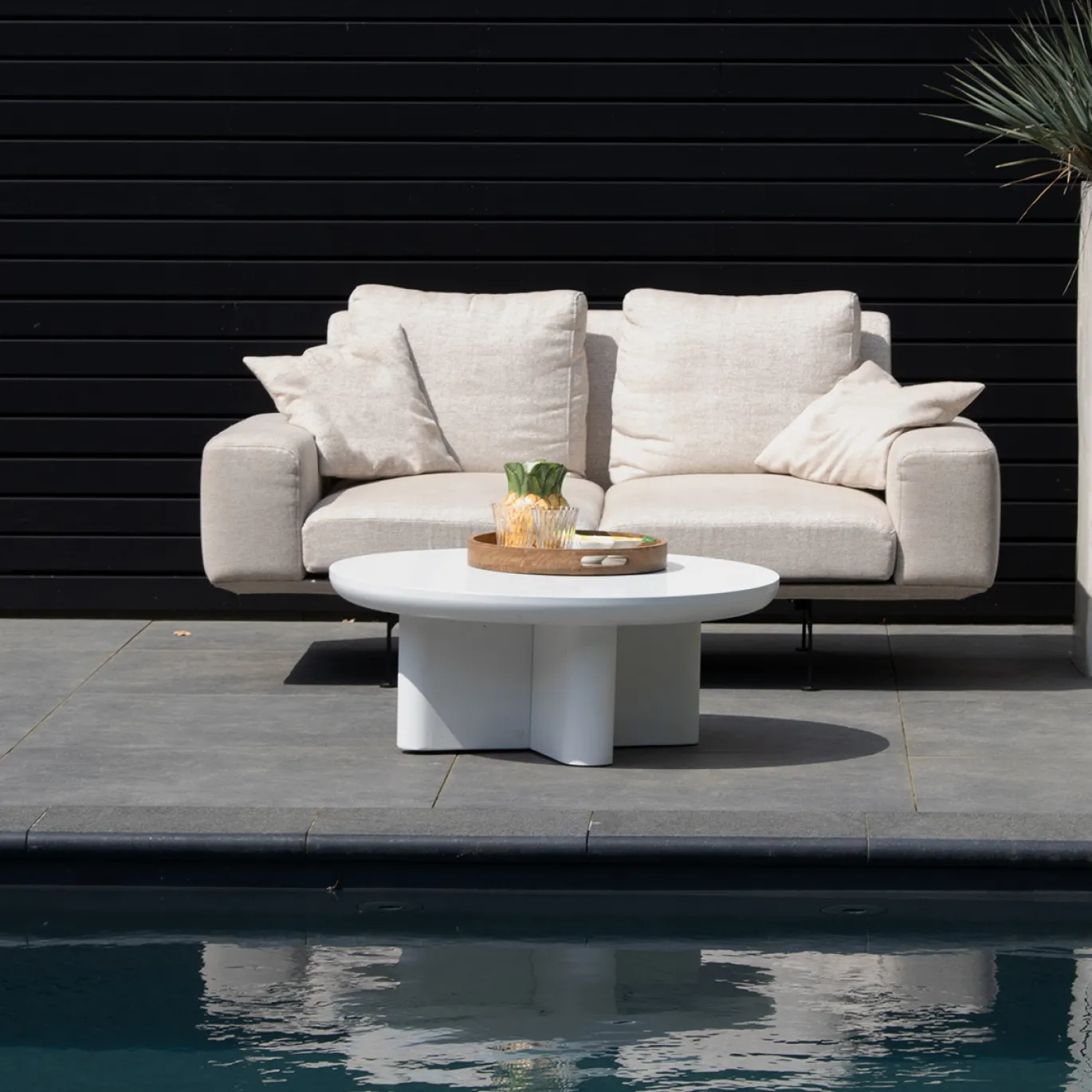 Loungetafel Miso Rond Wit Ø90cm - Giga Meubel